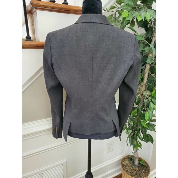 Dsquared2 Women's Solid Gray Wool Long Sleeve Single Breasted Blazer Size 46 - Picture 6 of 12